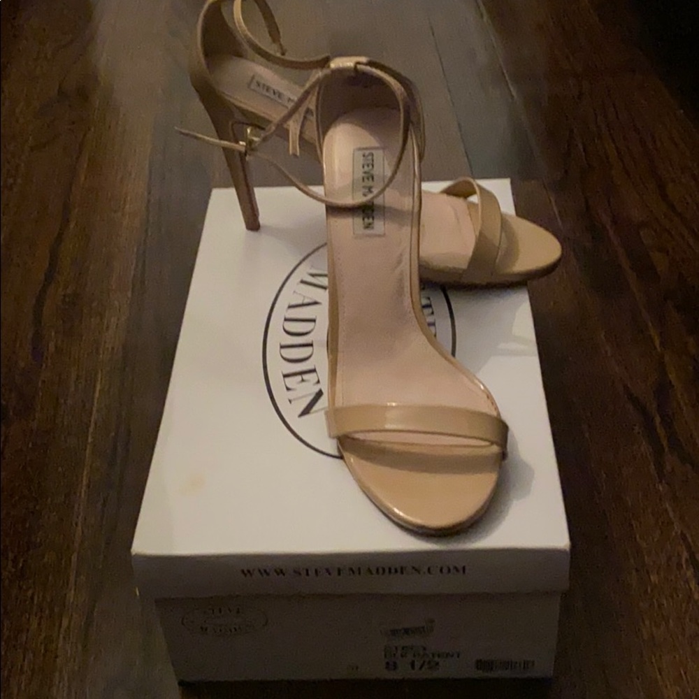Steven Madden Patent Leather Nude Strappy Sandals
